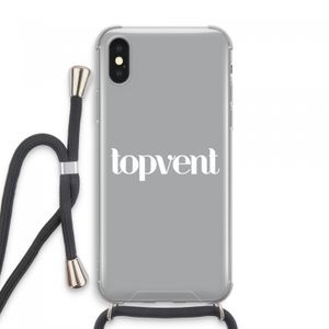 Topvent Grijs Wit: iPhone XS Max Transparant Hoesje met koord