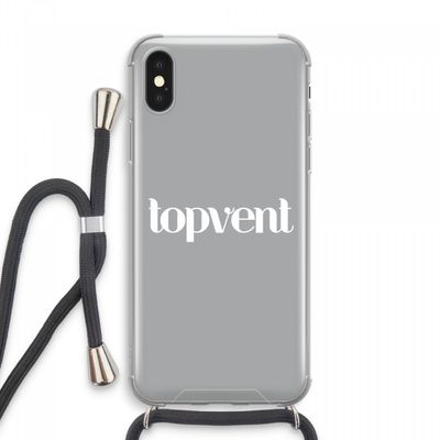 Topvent Grijs Wit: iPhone XS Max Transparant Hoesje met koord