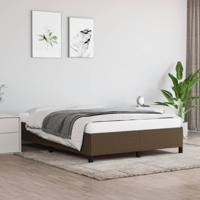 Bedframe zonder matras stof donkerbruin 140x200 cm