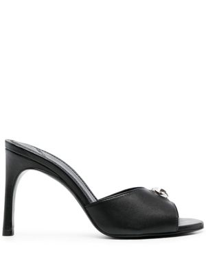 Coperni mules 95 mm en cuir à plaque logo - Noir