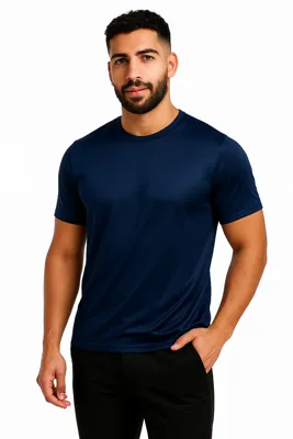 Richesse Shiny Essential T-Shirt Heren Donkerblauw - Maat S - Kleur: Donkerblauw | Soccerfanshop