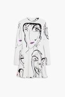 Jurk met gezichtenprint - WHITE - XXL