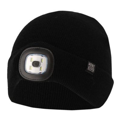 Heatkeeper Kinder Thermo Muts met oplaadbaar Led lampje Zwart-9-12 jaar