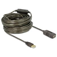 Delock USB-kabel USB 2.0 USB-A stekker, USB-A bus 20.00 m Zwart 82690 Delock USB-kabel USB 2.0 USB-A stekker, USB-A bus 20.00 m Zwart 82690