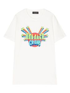 Versace Kids t-shirt en coton à logo imprimé - Blanc