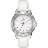 Lacoste horlogeband 2000667 / LC-54-3-27-2284 Leder Wit 18mm + wit stiksel