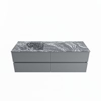 MONDIAZ VICA-DLUX 150cm badmeubel onderkast Plata 4 lades. Inbouw wastafel CLOUD links 1 kraangat, kleur Lava. MONDIAZ VICA-DLUX 150cm badmeubel onderkast Plata 4 lades. Inbouw wastafel CLOUD links 1 kraangat, kleur Lava.