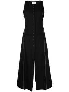 Marine Serre robe mi-longue à boutonnière - Noir