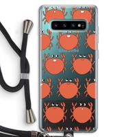 Krab: Samsung Galaxy S10 Plus Transparant Hoesje met koord