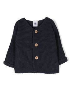 Petit Bateau cardigan en tricot à boutonnière - Bleu