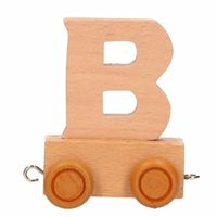 Houten letter treintje B   - - thumbnail