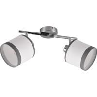 Chromen LED Plafondlamp 2-lichts E14 Fitting. Rond Metaal. Max 10W