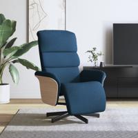 Fauteuil verstelbaar met voetensteun stof blauw Fauteuil verstelbaar met voetensteun stof blauw