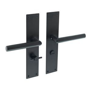 Intersteel Deurklink jura zwart schild 250x55x2mm wc63-8