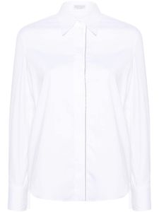 Brunello Cucinelli chemise en soie à ornements de perles - Blanc