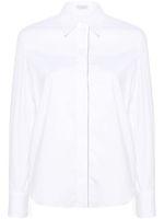 Brunello Cucinelli chemise en soie à ornements de perles - Blanc