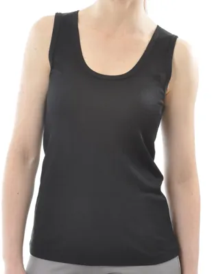 Zijden Rib Dames Hemd Alkena Kleur Zwart Maat Medium