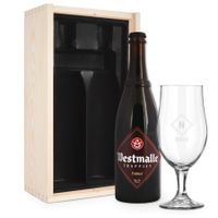 Bierpakket met gegraveerd glas - Westmalle Dubbel