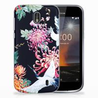 Nokia 1 | TPU Hoesje | Bird Flowers