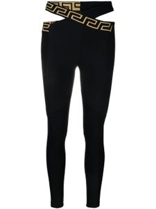 Versace legging La Greca à taille croisée - Noir