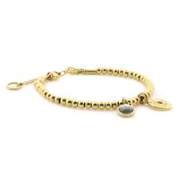 Qoss Armband Zoey Disc Mosgroen | Goud