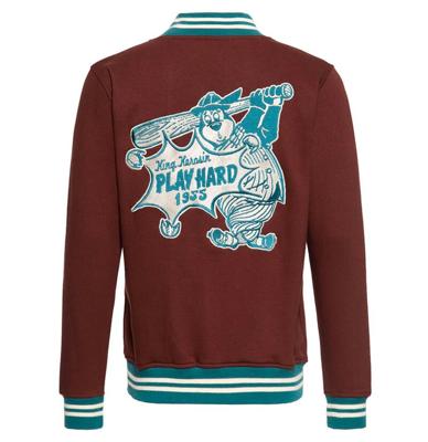 King Kerosin College Jacket Play Hard Brown-XXXXL