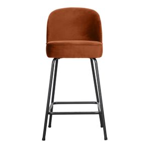 BePureHome Barstoel 'Vogue' Velvet, kleur Roestbruin (zithoogte 64cm)