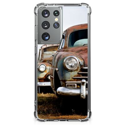 Samsung Galaxy S21 Ultra Anti-shock Hoesje met foto Vintage Auto Samsung Galaxy S21 Ultra Anti-shock Hoesje met foto Vintage Auto