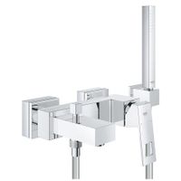 GROHE Eurocube badkraan met omstel en koppelingen met garnituur chroom 23141000