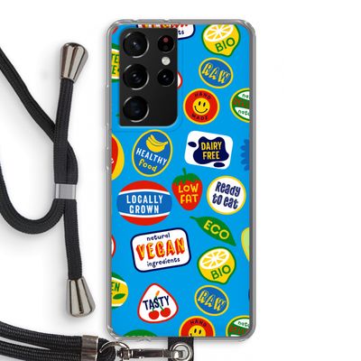 Fruitsticker: Samsung Galaxy S21 Ultra Transparant Hoesje met koord