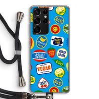 Fruitsticker: Samsung Galaxy S21 Ultra Transparant Hoesje met koord