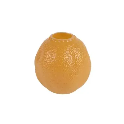 Decoris vaas glas deco 18x17.8cm geel