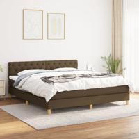 Boxspring met matras stof donkerbruin 160x200 cm