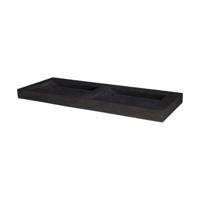 Wastafel Forzalaqua Stockholm Hardsteen Gezoet Met 2 Kraangaten 160,5x51,5x9,5 cm Forzalaqua