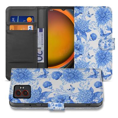 Book Case Samsung Galaxy Xcover 7 Pro | Blauw Bloemen