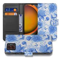 Book Case Samsung Galaxy Xcover 7 Pro | Blauw Bloemen
