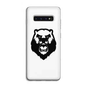 Angry Bear (white): Samsung Galaxy S10 4G Transparant Hoesje