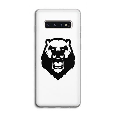 Angry Bear (white): Samsung Galaxy S10 4G Transparant Hoesje