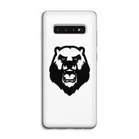 Angry Bear (white): Samsung Galaxy S10 4G Transparant Hoesje