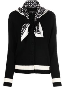 Paule Ka cardigan en laine à détail de foulard - Noir