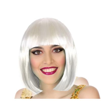 Atosa Verkleed pruik - dames Bobby Jean - wit - half lang haar - boblijn/seventies/eighties Atosa Verkleed pruik - dames Bobby Jean - wit - half lang haar - boblijn/seventies/eighties