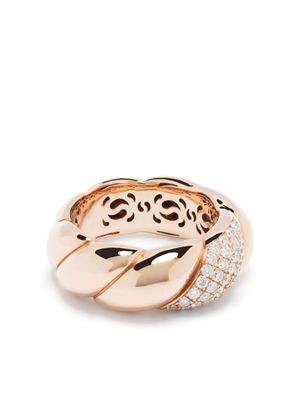 ROSEKEY bague en or rose 18ct pavé de diamants