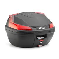 GIVI B37 Blade Monolock Topkoffer, Topkoffers en zijkoffers voor de moto, rode reflectoren, zwarte cover