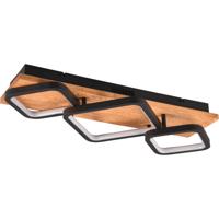 LED Plafondlamp 32W Warm Wit 3000K Dimbaar Rechthoek Mat Zwart Metaal