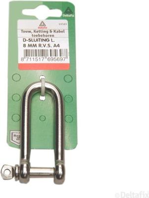 D-sluiting l-model 8mm rvs - Deltafix
