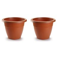 3x stuks bloempotten terra cotta rond diameter 30 cm