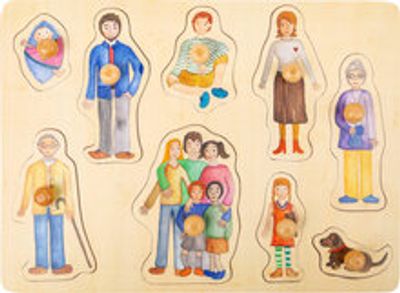 Family en vrienden noppenpuzzel - hout