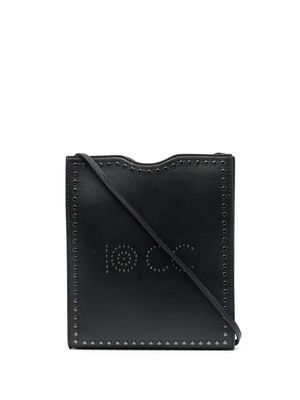 10 CORSO COMO sac porté épaule en cuir à logo clouté - Noir