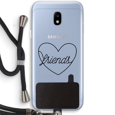 Friends heart black: Samsung Galaxy J3 (2017) Transparant Hoesje met koord