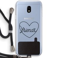Friends heart black: Samsung Galaxy J3 (2017) Transparant Hoesje met koord